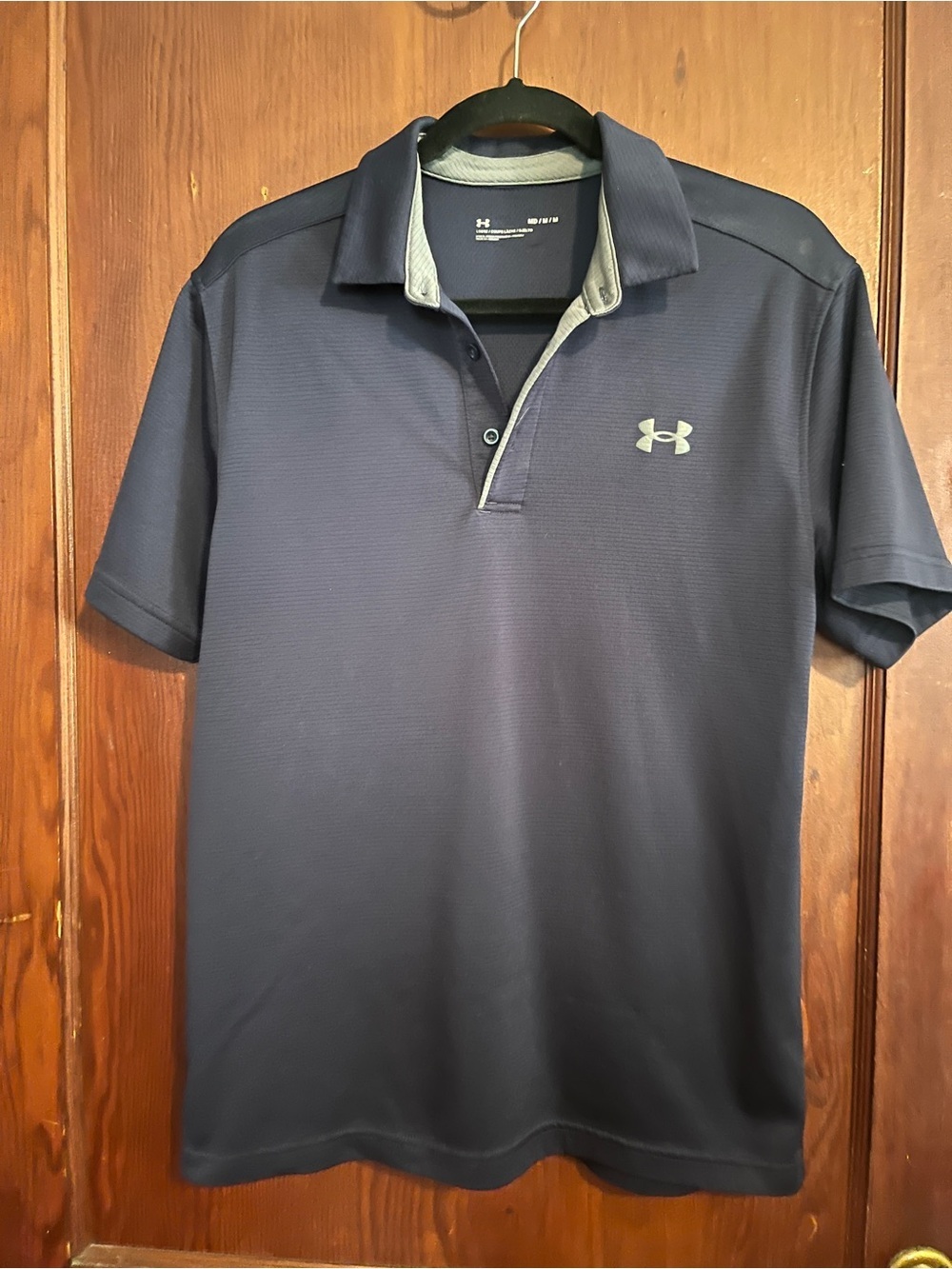 Under Armour Men's Navy Polo with Gray Accents